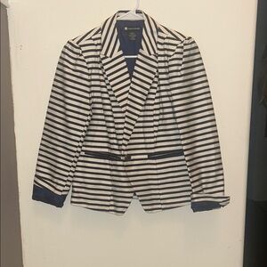 Banana Republic Navy and White Striped Blazer